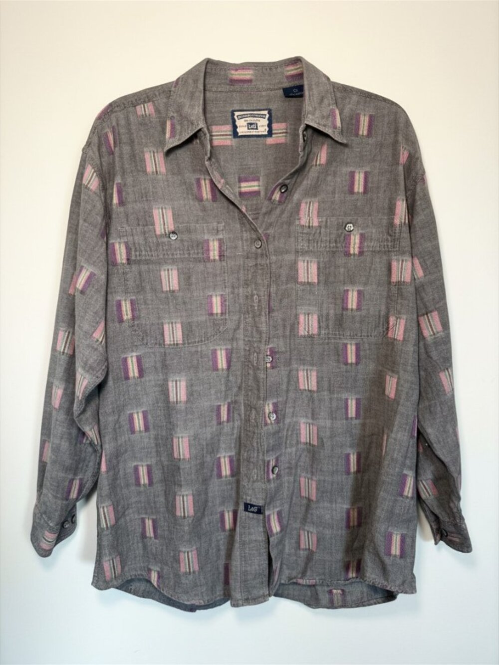 Vintage Lee 90s Southwestern Geometric Cotton Flannel Grunge Retro Festival